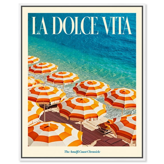 Coastal Bliss Canvas Print Retro Summer Prints by Art Remedy, White Frame, 24 x 30