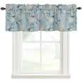 Coastal Blue Conch Valances for Windows Farmhouse Kitchen Curtains ...