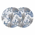 thumbnail image 1 of Coastal Blue Coral Round 13 Inch Placemats Set of 2, Summer Ocean Starfish Nautical Vintage HeatResistant Non Slip Place Mats for Dining Table, Wipeable Braided Kitchen Table Mats for Housewarming, 1 of 9