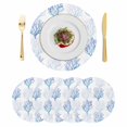 thumbnail image 1 of Coastal Blue Coral Round 15 Inch Placemats Set of 4, Nautical Ocean Seaside Beach HeatResistant Non Slip Place Mats for Dining Table, Wipeable Braided Kitchen Table Mats for Housewarming, 1 of 9