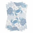 thumbnail image 1 of Coastal Blue Crab Kitchen Towels Set of 3, Water Absorbent Dish Towel, Coral Starfish Ocean Conch Nautical Decorative Hand Towels - Quick Drying Cloth for Cooking Baking, 18x28 Inch, 1 of 8