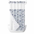 thumbnail image 1 of Coastal Blue No Hook Shower Curtain Waterproof, Bathroom Curtains with Snap in Liners and See Through Top Window, Ocean Starfish Retro Conch Summer Shell Hotel Style Bathtub Curtains Shower 36"Wx72"L, 1 of 8