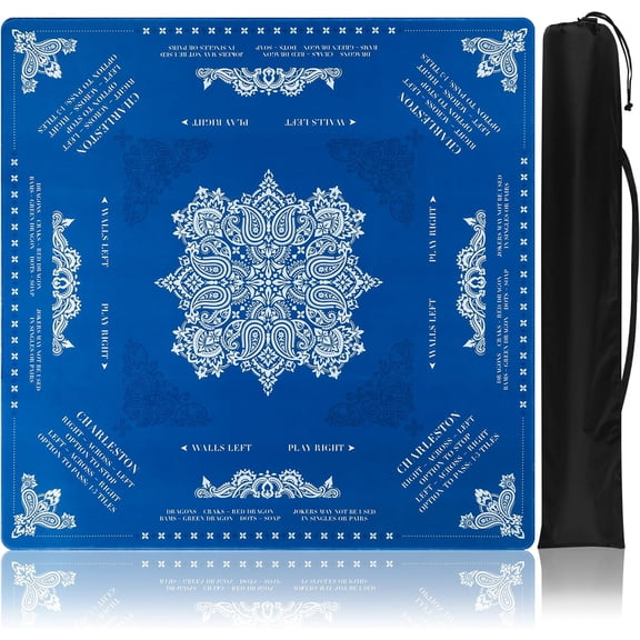 Coastal Blue Mahjong Mat 31.5" x 31.5" Mahjong Multi-Purpose for Mah