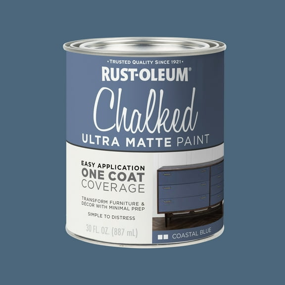 Coastal Blue, Rust-Oleum Chalked Ultra Matte Paint, Quart