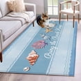 thumbnail image 1 of Coastal Blue Striped Area Rugs 2.7'x5', Washable Small Throw Rugs for Kitchen Bedroom, Ocean Sea Summer Starfish Coral Shells Indoor Outdoor Rug Non-Slip Low Pile Carpet Runner Reversible Floor Mats, 1 of 8