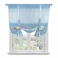 thumbnail image 1 of Coastal Blue Striped Tie Up Curtains for Windows, Balloon Window Shades, Ocean Sea Summer Starfish Coral Shells Kitchen Window Treatments Roll Up Curtain for Basement/Nursery 52"x45", 1 of 8