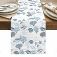 thumbnail image 1 of Coastal Blue Table Runner - 108 Inch Long, Kitchen Dining Table Runner Dresser Scarves, Retro Ocean Coral Shell Starfish Seahorse Farmhouse Decor for Coffee Tables Wedding Party Banquet, 1 of 8