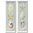 thumbnail image 1 of Coastal Blue and Cream Conch Shell, Starfish, Sand Dollar; Two White Framed 6x18in Prints, 1 of 3