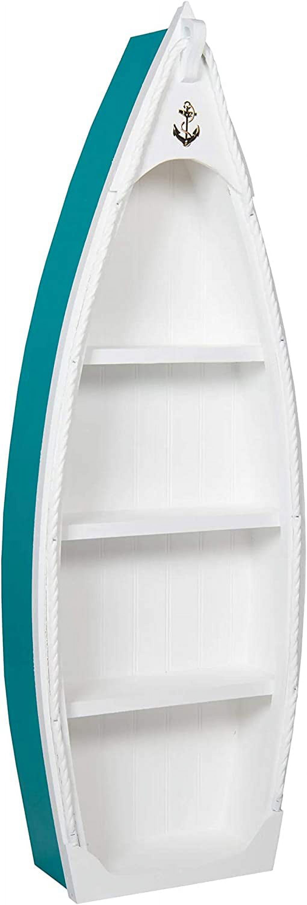 Coastal Boat Bookcase with Book Shelves Décor Storage Organization