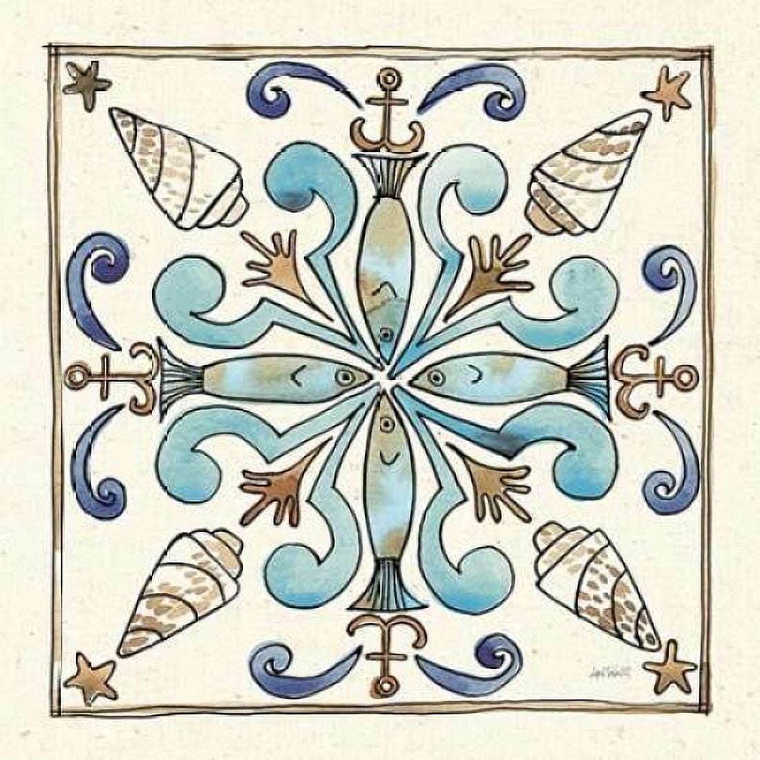 Coastal Breeze Tile IV Canvas Art - Anne Tavoletti (24 x 24)