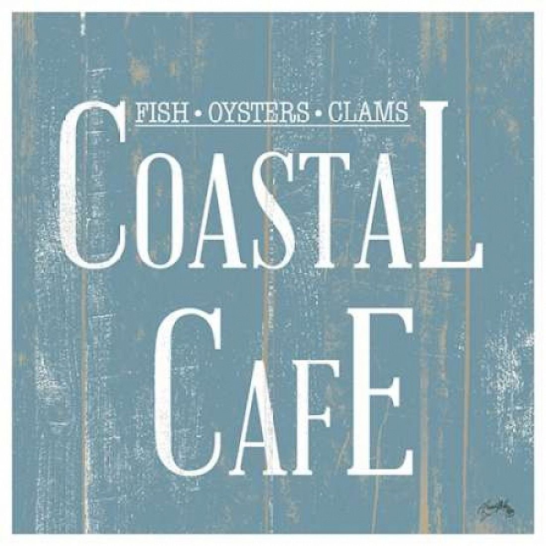 Coastal Cafe Square Canvas Art - Elizabeth Medley (24 x 24)