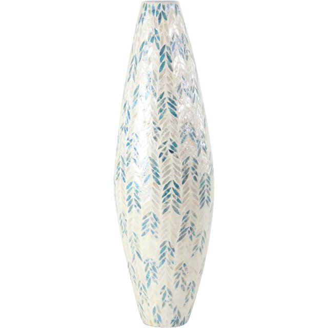 Coastal Capiz Shell Extra Large FreeStanding Vase, 10" x 10" x 33