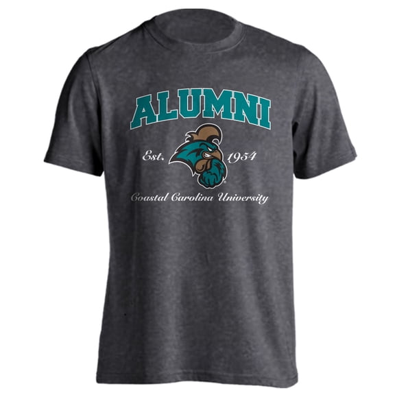 Coastal Carolina Chanitcleers Alumni Arch Short Sleeve Charcoal Heather T-Shirt Medium