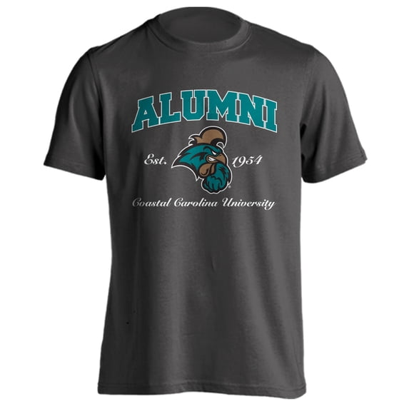 Coastal Carolina Chanitcleers Alumni Arch Short Sleeve Charcoal T-Shirt Medium