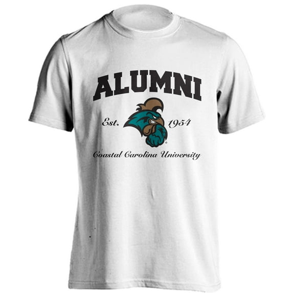 Coastal Carolina Chanitcleers Alumni Arch Short Sleeve White T-Shirt Medium
