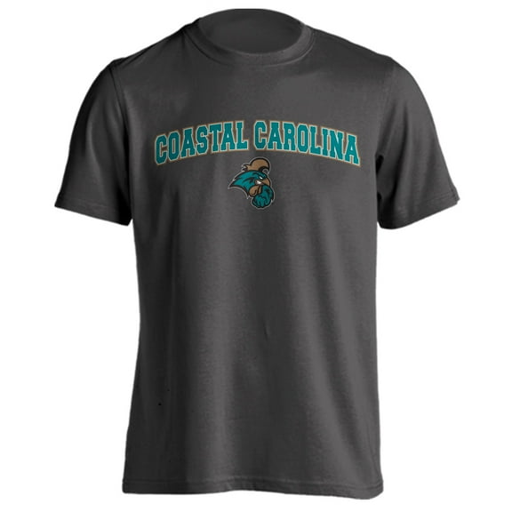 Coastal Carolina Chanitcleers Classic Arch Mascot Short Sleeve Charcoal T-Shirt Large