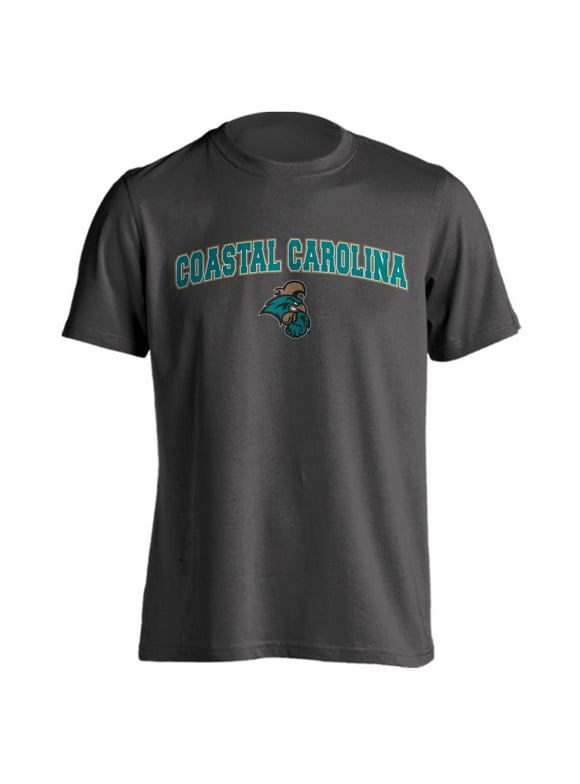 Coastal Carolina Chanitcleers Classic Arch Mascot Short Sleeve Charcoal T-Shirt Large