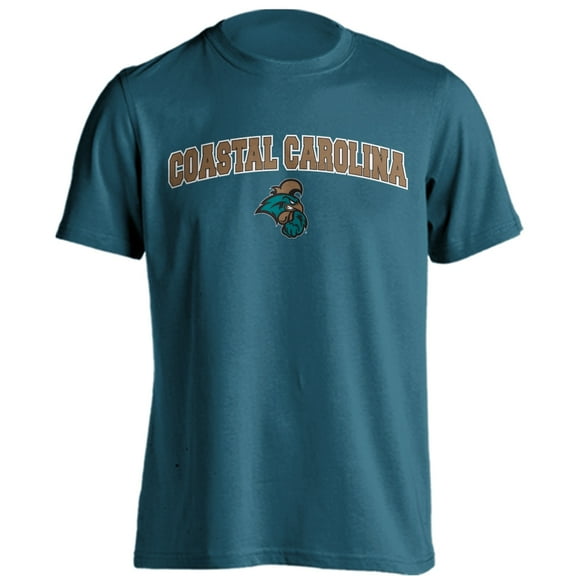 Coastal Carolina Chanitcleers Classic Arch Mascot Short Sleeve Teal T-Shirt Medium