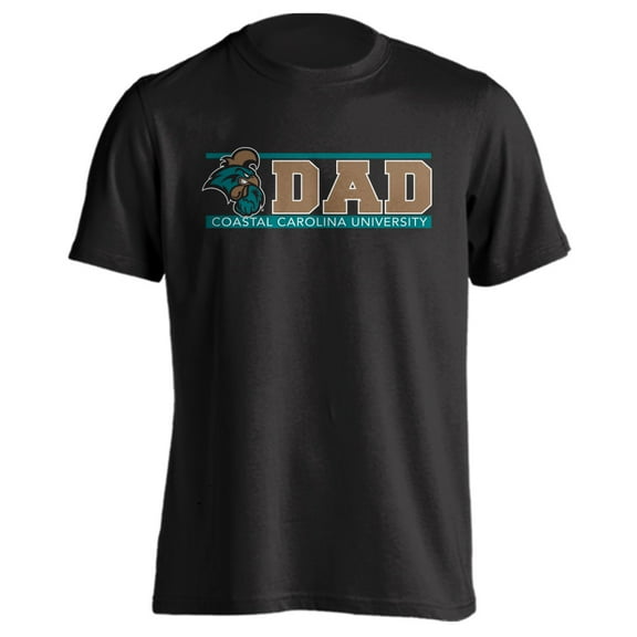 Coastal Carolina Chanitcleers Dad Proud Parent Short Sleeve Black T-Shirt 3XL