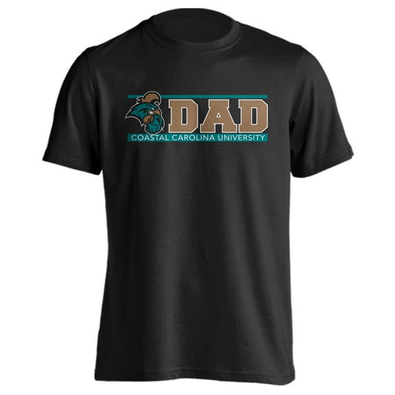 Coastal Carolina Chanitcleers Dad Proud Parent Short Sleeve Black T-Shirt Small