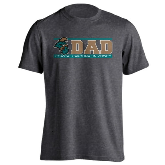 Coastal Carolina Chanitcleers Dad Proud Parent Short Sleeve Charcoal Heather T-Shirt Small