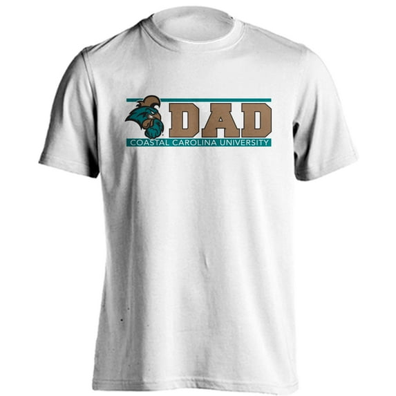 Coastal Carolina Chanitcleers Dad Proud Parent Short Sleeve White T-Shirt XL