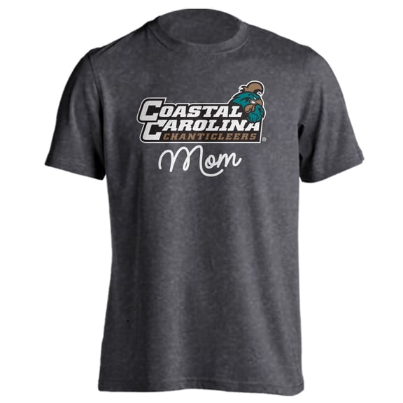 Coastal Carolina Chanitcleers Mom Proud Parent Short Sleeve Charcoal Heather T-Shirt Large