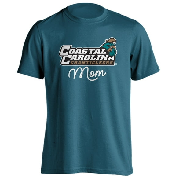 Coastal Carolina Chanitcleers Mom Proud Parent Short Sleeve Teal T-Shirt Large