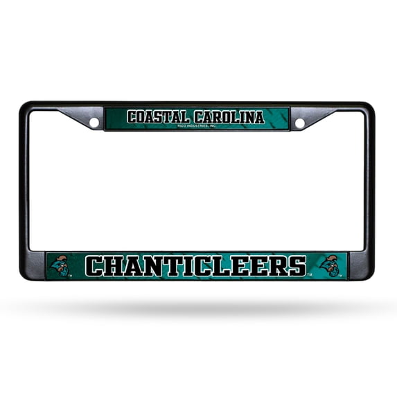 Coastal Carolina NCAA Chanticleers Metal License Plate Frame - Standard 12 x 6 in - Black