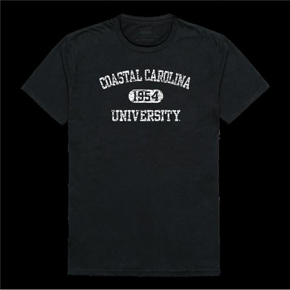 Coastal Carolina University Chanticleers Distressed Arch College T-Shirt, Black - Small