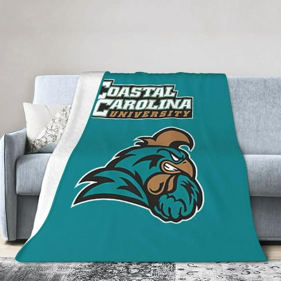 Coastal Carolina University Fleece Blanket, Very Soft Microfiber Flannel Blanket for Couch Warm and Cozy for All Seasons