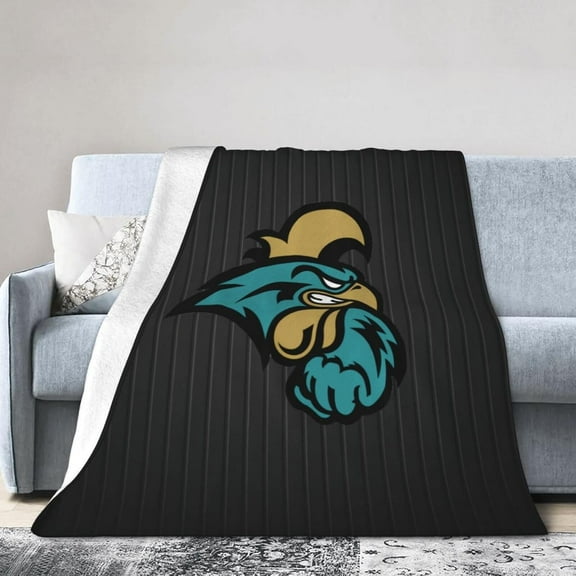 Coastal Carolina University Fleece Blanket, Very Soft Microfiber Flannel Blanket for Couch Warm and Cozy for All Seasons