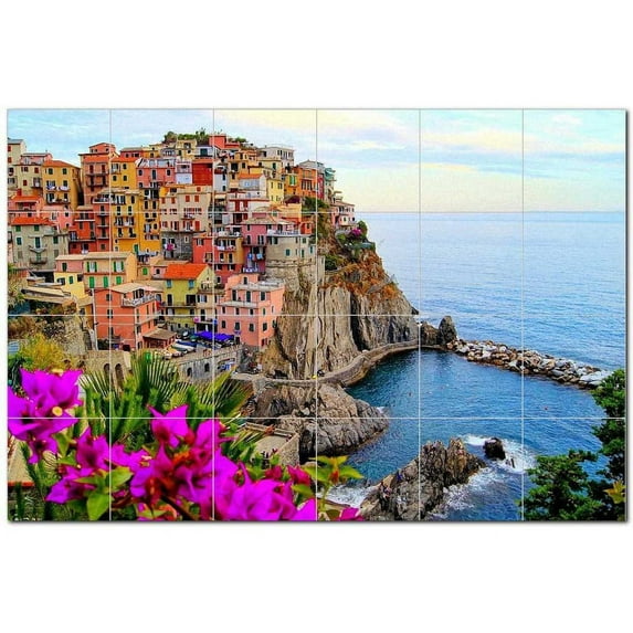 Coastal Ceramic Tile Mural Kitchen Backsplash Bathroom Shower, 400548-XL64