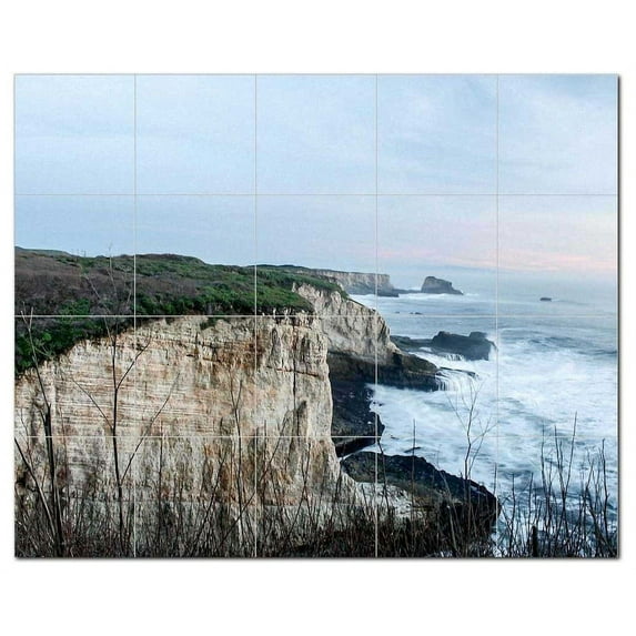 Coastal Ceramic Tile Mural Kitchen Backsplash Bathroom Shower, 400553-S54