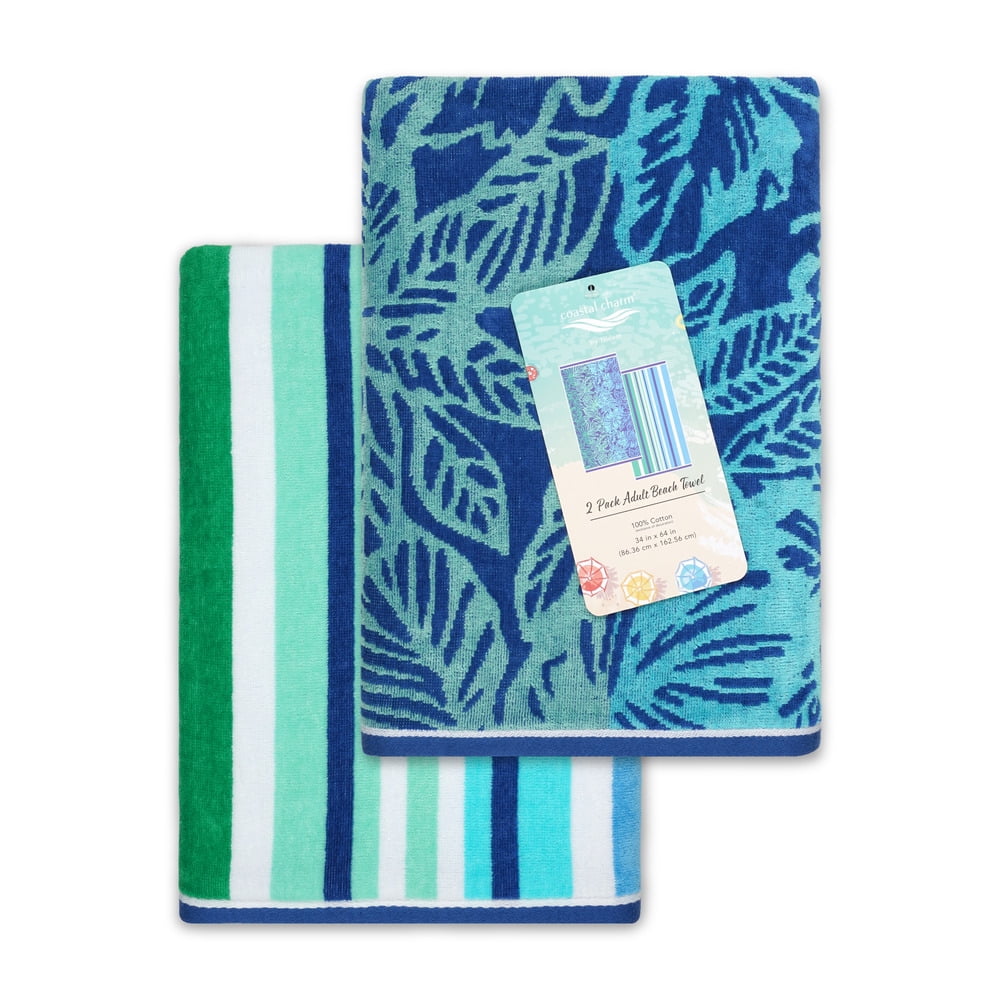 Coastal Charm Adult Foliage Beach Towel (Pack of 2)