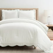 Coastal Chic Scallop Edge Comforter Set Blue/White 3Pc Set Full/Queen