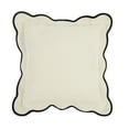 thumbnail image 1 of Lush Decor Coastal Chic Scalloped Edge Throw Pillow Cover 1 Piece 20" W x 20" L + 2.5" Flange Dark Linen & Black - Square Pillow - Decorative Pillows For Bed Couch or Chair, 1 of 9