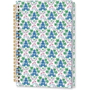 Coastal Chinoiserie Spiral Notebook, Preppy Beach Tropical Palm Tree Journal, Blue Green Grandmillennial Notebooks Office Supplies for Note Taking 5.5x8.3 Inch