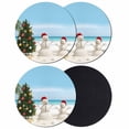 thumbnail image 1 of Coastal Christmas Coasters Set of 4, Absorbent Coasters for Drinks, Snowman Xmas Tree Beach Starfish Coaster for Desk Coffee Table Protection, Home Decor House Warming Gifts 4", 1 of 8