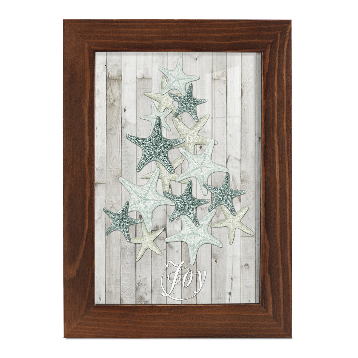 Coastal Christmas III -Framed Print w/glass-Chestnut