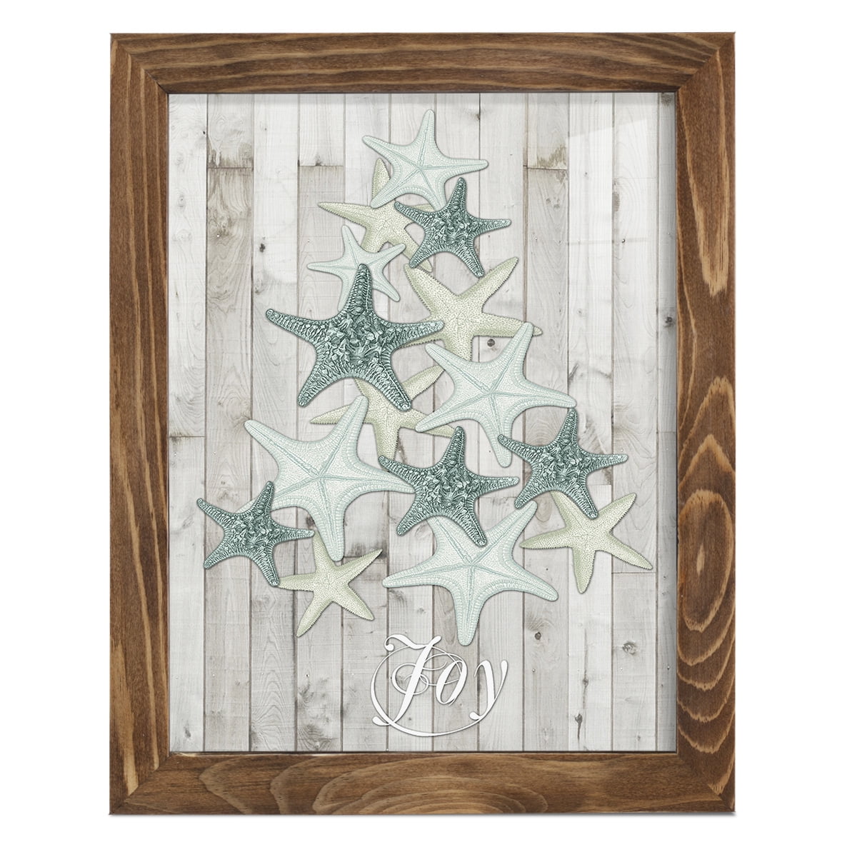 Coastal Christmas III -Framed Print w/glass-Walnut