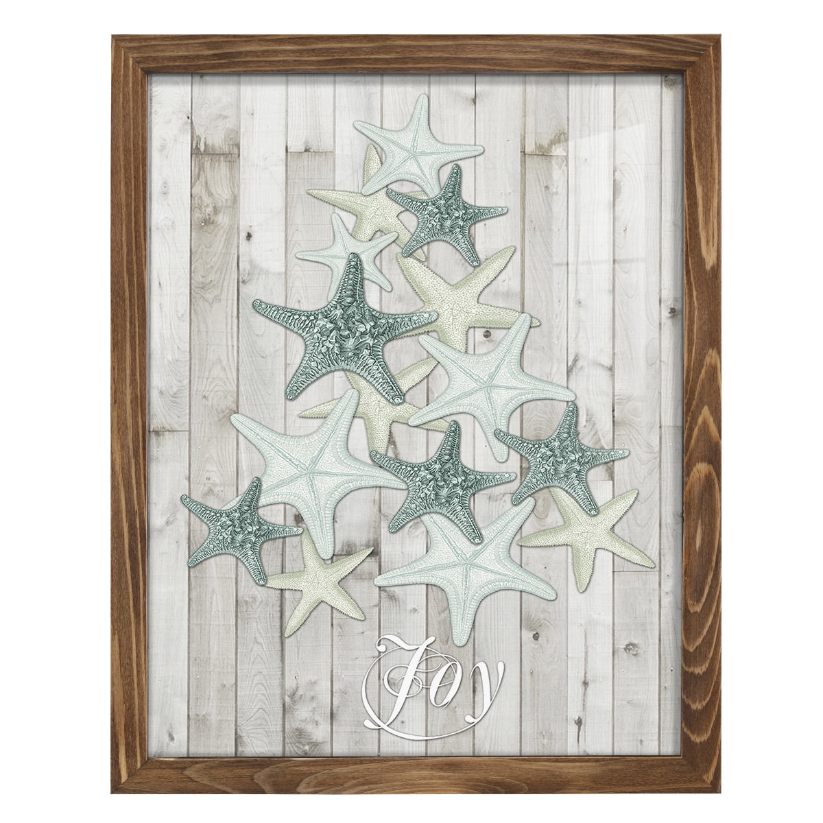 Coastal Christmas III -Framed Print w/glass-Walnut