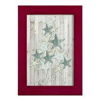 Coastal Christmas IV -Framed Print w/glass-Cherry Red