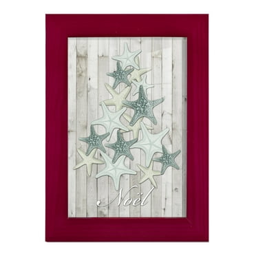 Coastal Christmas IV -Framed Print w/glass-Cherry Red