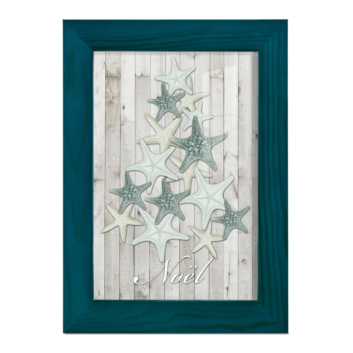 Coastal Christmas IV -Framed Print w/glass-Ocean Blue