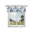 thumbnail image 1 of Coastal Christmas Kitchen Curtain Valances for Windows Farmhouse Short Curtains, Beach Coral Snowman Xmas Tree Blue Wood Rod Pocket Valance Curtain for Bedroom Cafe Living Room 56"x16", 1 of 8