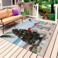 thumbnail image 1 of Coastal Christmas Outdoor Rug 6x9 Ft, Non Slip Washable Area Rug, Snowman Beach Xmas Tree Holiday Patio Rugs Carpet Runner, Large Floor Mat for Indoor/Outdoor Deck Porch Camping, 1 of 8