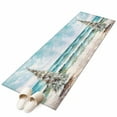 thumbnail image 1 of Coastal Christmas Tree Runner Rug 2x6 FT, Non Slip Hallway Carpet, Modern Oil Painting Beach Xmas Tree Washable Floor Carpet Throw Runner Carpet Long Rug for Entryway Kitchen Bedside Sliding Door, 1 of 9