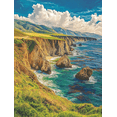 thumbnail image 1 of Coastal Cliff Canvas Print/Wall Art， Perfect for Living Room， Bedroom， Office， Bathroom， and Hotel Decoration, 1 of 8