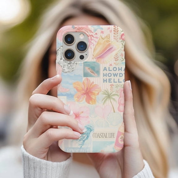 Coastal Collage Beach Summer Case for iPhone 11 12 13 14 15 16 17 Pro Max Plus